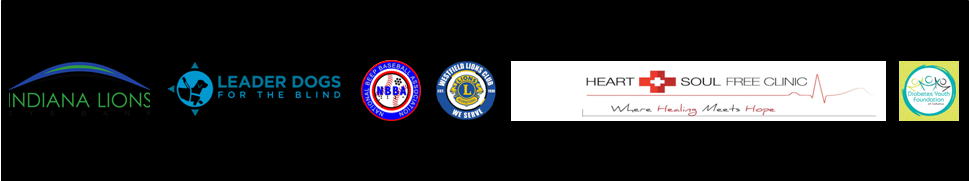 Logos for Indiana Lions, Leader Dogs, Heart and Soul Clinic